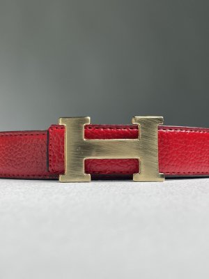 Ремінь брендовий Leather Belt Red Gold - 8642784 - SvitStyle