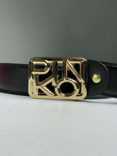 Ремінь брендовий Text Leather Belt Black Gold - SvitStyle