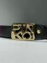 Ремінь брендовий Text Leather Belt Black Gold (1)