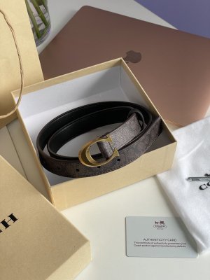 Ремінь брендовий Sculpted C Buckle Belt Brown - 8642794 - SvitStyle