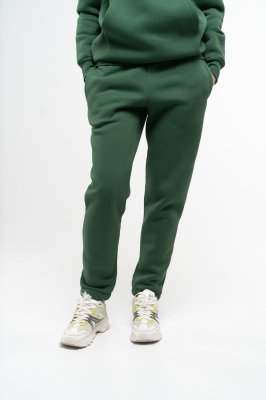 Штани-джоггери жіночі теплі темно-зеленого кольору, S - 8590760 - SvitStyle